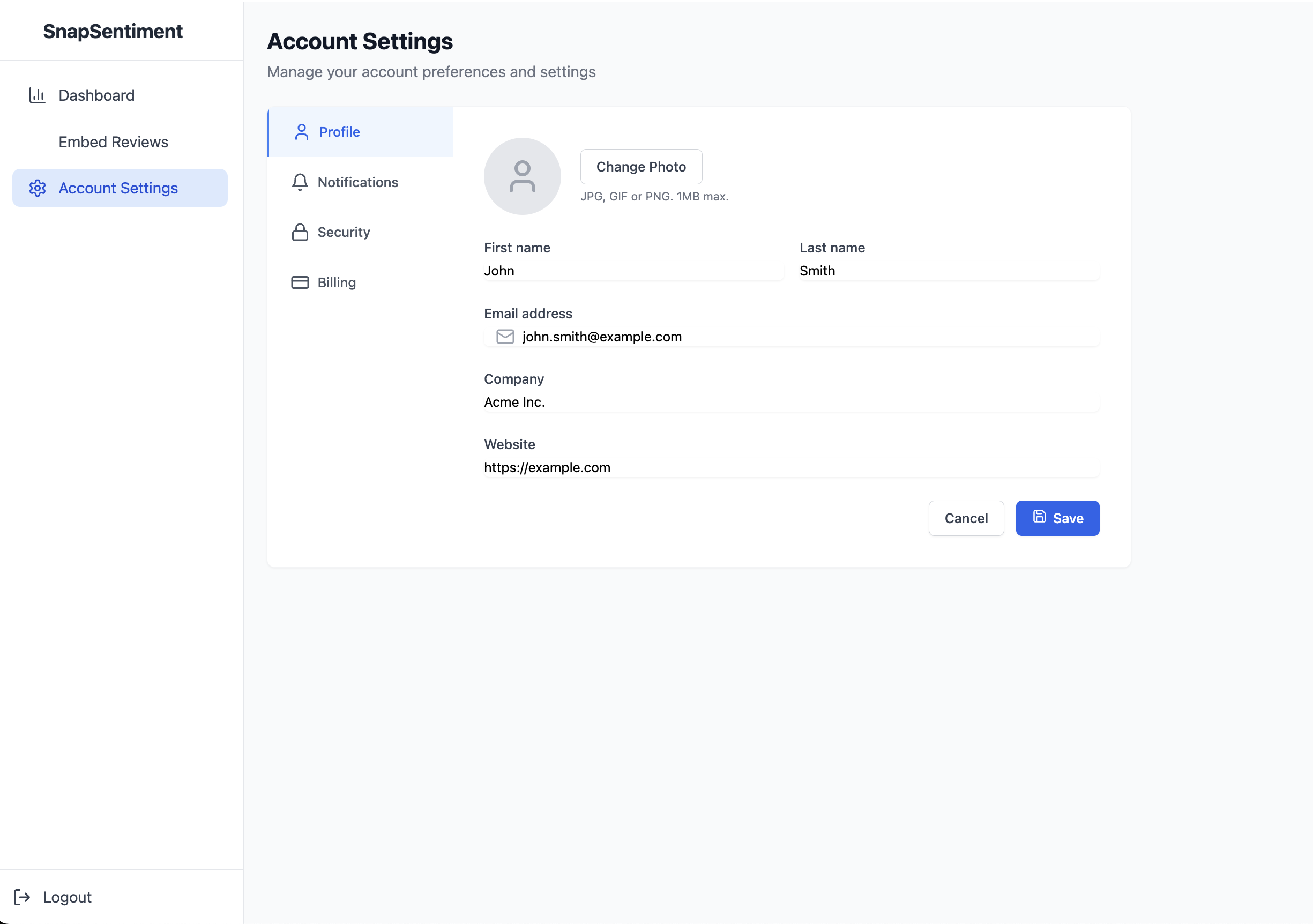 Redesigned Account Settings Interface