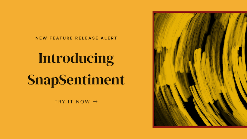 SnapSentiment logo and dashboard preview